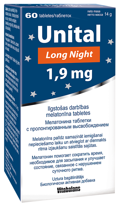 UNITAL Long Night 1,9 mg tabletes, 60 gab.