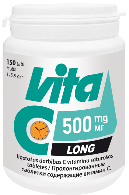 VITA C Long 500 mg tabletes, 150 gab.