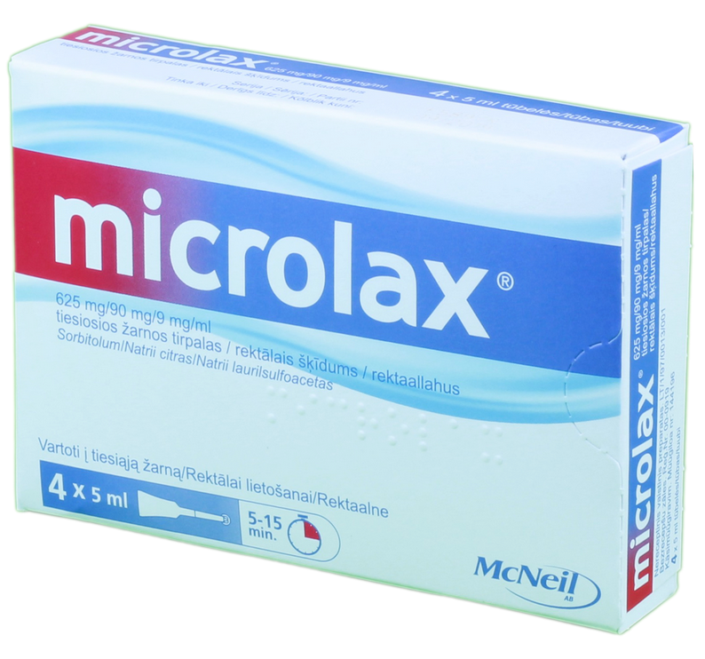 MICROLAX 5 ml šķīdums, 4 gab.