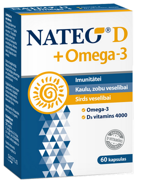 NATEO D3 Plus Omega-3 SV4000 kapsulas, 60 gab.