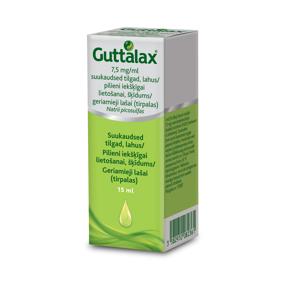 GUTTALAX 7,5 mg/ml pilieni, 15 ml