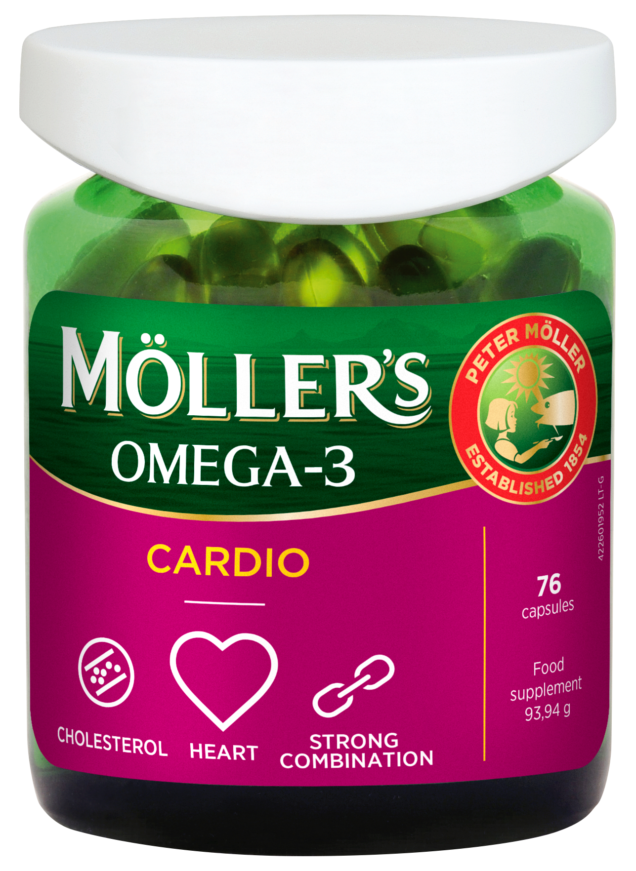 MOLLERS Omega-3 Cardio kapsulas, 76 gab.