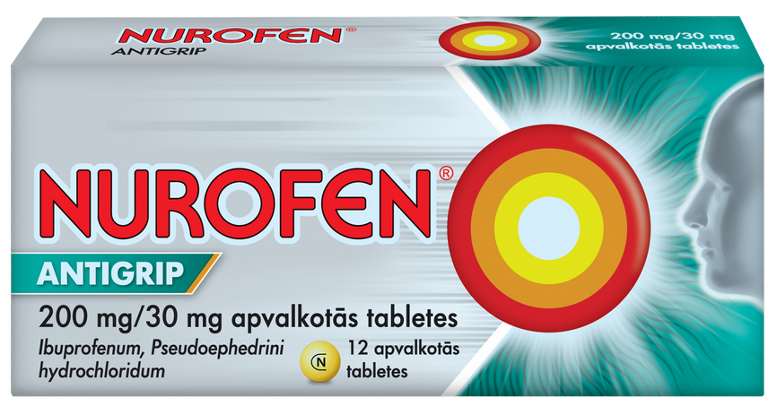 NUROFEN  ANTIGRIP 200 mg/30 mg tabletes, 12 gab.