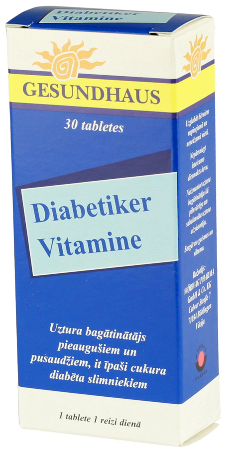 DIABETIKER  Vitamine tabletes, 30 gab.