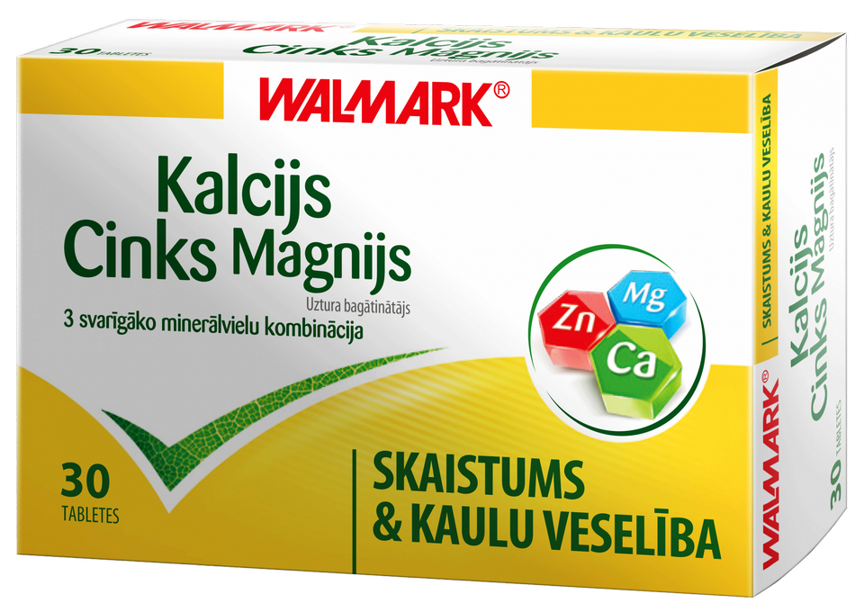 WALMARK   Kalcijs-Cinks-Magnijs tabletes, 30 gab.
