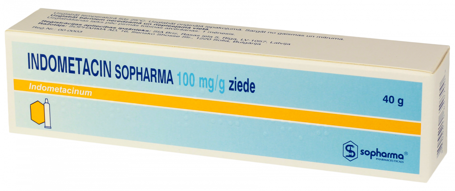 INDOMETACIN Soharma 100 mg/g ziede, 40 g