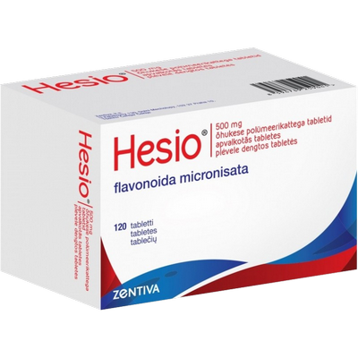 HESIO 500 mg apvalkotās tabletes, 120 gab.