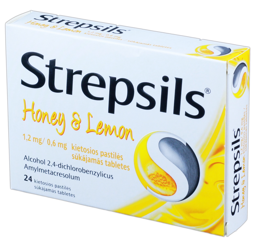 STREPSILS Honey & Lemon sūkājamās tabletes, 24 gab.