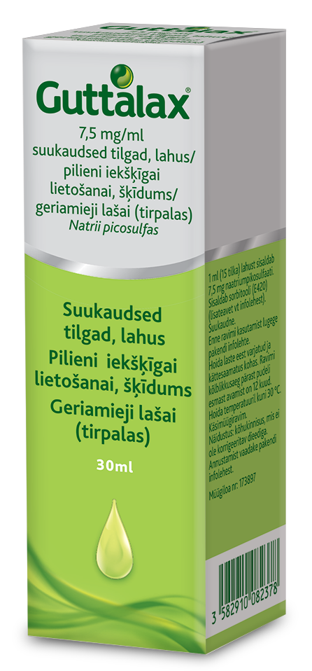 GUTTALAX 7,5 mg/ml pilieni, 30 ml