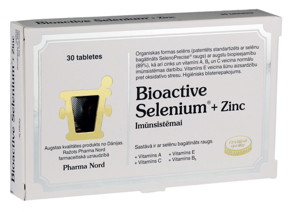 BIOACTIVE Selenium + Zinc tabletes, 30 gab.