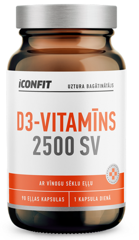 ICONFIT D3 Vitamin, 2500 IU kapsulas, 90 gab.