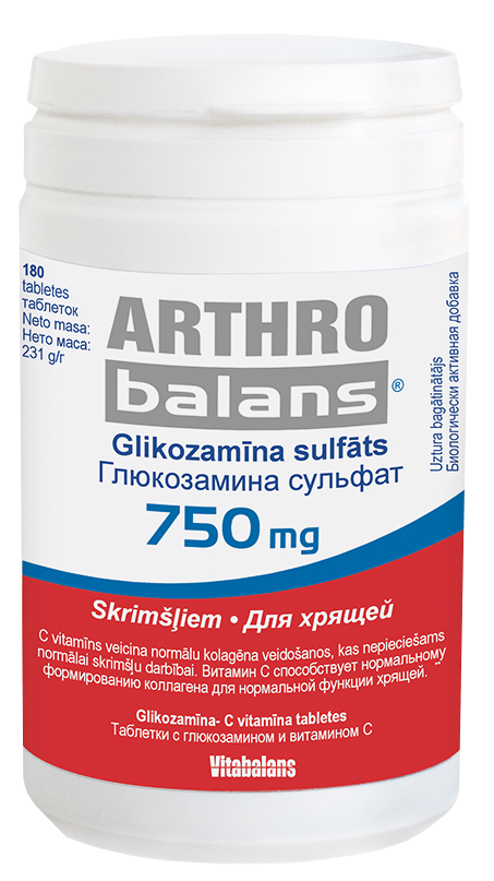 ARTHROBALANS 750 mg tabletes, 180 gab.