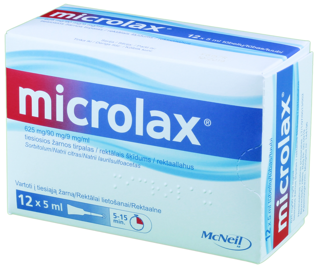 MICROLAX 5 ml šķīdums, 12 gab.