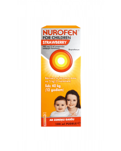NUROFEN for Children Strawberry 200 mg/5 ml suspensija iekšķīgai lietošanai 100ml